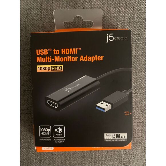 j5create USB to HDMI Multi Monitor Adapter 1080p FHD JUA258 - Picture 1 of 4
